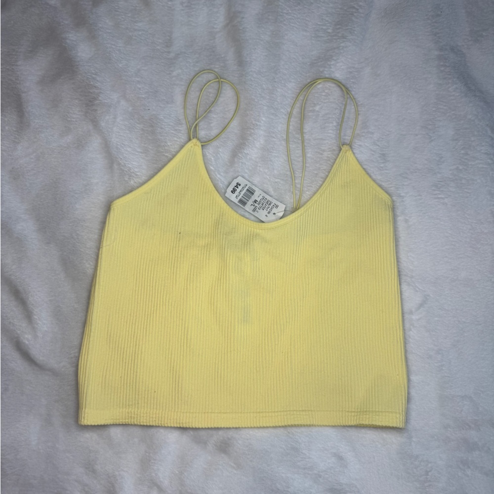 Pale Yellow Ribbed Cami